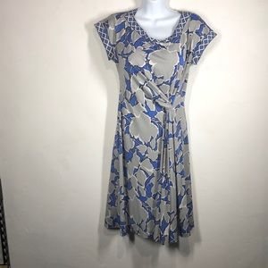 BCBGMAXAZRIA blue and gray dress size small